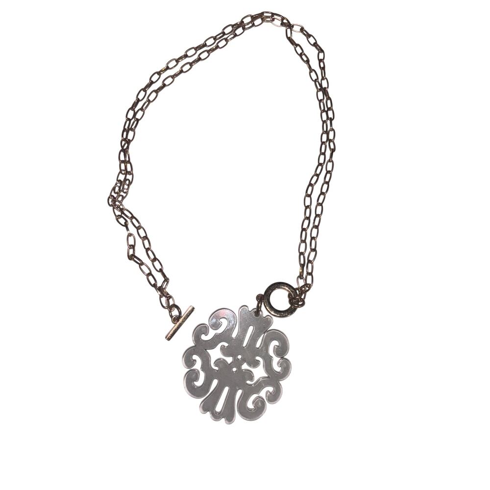 Zenzii Pendant Necklace Can be 12” or 21” Gold Tone Chain Clear Pendant